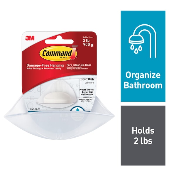 Soap Dish w/Water-Resistant Stri, PK6
